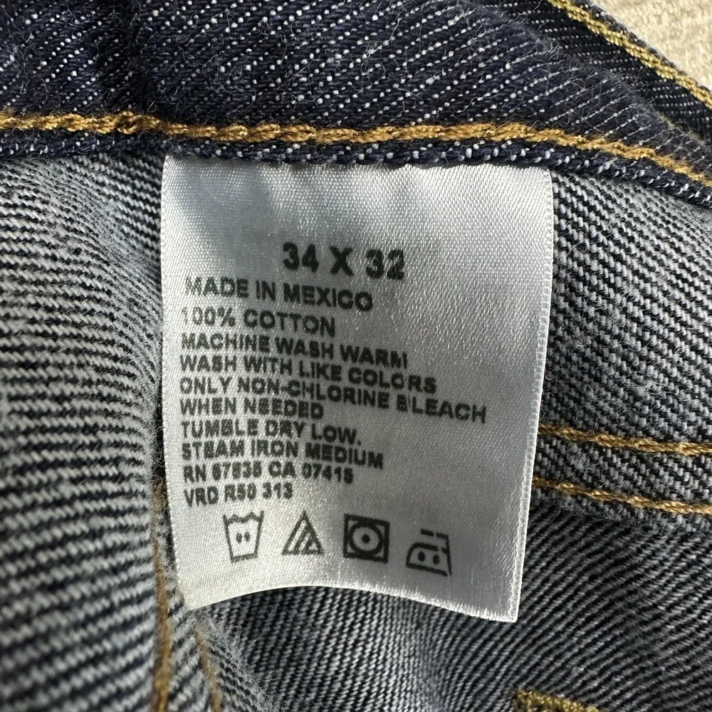 Nautica Jeans Mens 34x32 (Actual 36x32) Blue Dark Wash Classic Straight 5Pocket